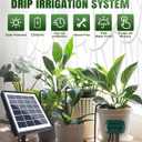 Breeze Touch Solar Drip Irrigation Kit 50FT, Automatic Garden Watering System with Timer, Draws Water from Container, Supports 15 Pots for Balcony, Patio, Indoor & Outdoor Plants