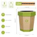 5 Pack Cardboard Trash Cans (3-Gallon) Reusable, Foldable, Recyclable, Plastic-Free Trash Bins & Outdoor Emergency Toilet for Kids - Garbage Cans ideal for Bedroom, Room, Office Indoor & Outdoor Use
