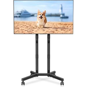 Mobile TV Stand with Wheels for Most 32-75 Inch Flat/Curved Screens TVs, Height Adjustable Rolling TV Cart Without Shelf, up to 88 lbs, Max VESA 600x400, ML70A