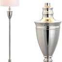 JONATHAN Y JYL3023A Othello 62" Metal LED Floor Lamp, Contemporary, Modern, Transitional, Elegant, Office, Living Room, Family Room, Dining Room, Bedroom, Hallway, Foyer, Polished Nickel