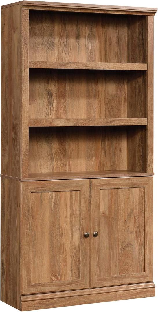 Sauder Miscellaneous Storage 5-Shelf/ Book Shelf 2-Door Bookcase, Sindoori Mango finish