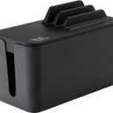 Bluelounge CableBox Mini Station Black Cable and Cord Management System - Small Surge Protector Included