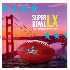 Super bowl LX San Francisco Bay area table napkins, Pack of 3