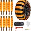 Qoosea Universal Snow Chains 6Pcs Heavy-Duty Wide-Track Tire Chains for SUV & Car Thickened Wear-Resistant TPU Anti-Slip Chains for Tires with Reinforced Structure in Winter Ice & Snow Conditions