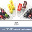 Leeden Lazy Susan Organizer for 26" Diameter Corner Lazy Susan, Plastic Kitchen Cabinet Storage Bins with Handle, 4 Packs, 1/8 Wedge - Food Safe, BPA Free