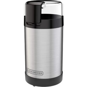 BLACK+DECKER One Touch Coffee Grinder, 2/ 3 Cup Coffee Bean Capacity, Spice Grinder, One Touch Push-Button Control -150 Watts -Stainless Steel Blades