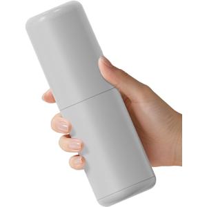 Travel Toothbrushes Holder  Portable Toothbrush Containers with Rinse Cup, Toothpaste Case with Leak-Proof Cover for On-The-Go Oral Care (Grey) (7.9 x 2.6 x 2 inches)
