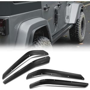 Front & Rear Fender Liner Fender Trim Extension Protector Compatible with 2007-2018 Jeep Wrangler JK JKU