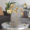 Deco 79 Metal Floral Decorative Sculpture Home Decor Statue with Wire Vases and Mesh Netting Detail, Accent Figurine 16" x 9" x 21", Gold, 16" by 21"
