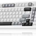 AULA 99 Wireless Keyboard, Custom Computer Keyboard, Tri-Mode Bluetooth 5.0/2.4GHz/USB-C Cute Creamy Gaming Keyboards with Number Pad, RGB Backlit Media Knob Programmable Keyboard for PC Gamer - Grey