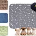 Puppy Pads with Pheromones, Washable Pee Pads for Dogs Potty Training, Reusable Dog Mat with Pet Hair Removal Gloves for Playpen, Crate, Whelping Box (Gray,L)