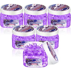 6 Pcs Air Freshener Beads Odor Eliminator Beads Odor Removing Gel for Home, Bathrooms, Cars, Boats, RVs, Pet Areas, Room, Toilet 8 oz(Purple Lavender)