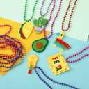 NOVWANG 21 PCS Cinco de Mayo Fiesta Beaded Necklace, Metallic Bead Colorful Necklace for Mexican Fiesta Bachelorette Party Decorations Favors Supplies Decorations (11 Style)