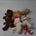 Liliful 6 Pieces Christmas Cute Animals Stuffed Animals 9 Inch with Christmas Hat Scarf Sweater Soft Plush Stuffed Bears Bulk for Xmas Graduation Party Gift Favors(Bear)