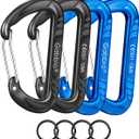 Gabbro Carabiner Clips Heavy Duty, | Wiregate Snap, Screw Locking, Aluminum, Lightweight Caribeener | for Hammock, Hiking, Camping, Water Bottle, Dog Leash Harness, Keychains