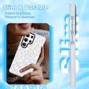 ZIYE Clear Magnetic Case for Samsung Galaxy S25 Ultra Case, White Leopard Design [Compatible with MagSafe] Soft TPU Bumper Shockproof Protective for Women Girls Phone Cover