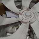 LEDIARY 30in White and Gold Caged Flush Mount Ceiling Fan
