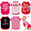 Weewooday 5 Pieces Dog Shirts for Small Dog Girl Small Puppy Clothes Female Pet Heart Pajamas for Chihuahua Yorkie Bulldog Schnauzer Breathable Shirt Vest (Small)