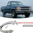 3 Pcs Front and Rear Stainless Brake Lines Compatible With 1971-1987 Chevy GMC C/K 10 15 20 K5 Blazer 4-6" Lift Part Numbers 89340S 89335S