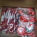 Supervitae 200 Pcs Red Ribbon Week Supplies Bulk Include 50 Drug Free Awareness Gift Bags 50 Anti Drug Bracelet 50 Red Ribbon Pen 50 Inspirational Button Pins for Events Charity Gifts Items