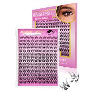 Venus Lash Clusters Kit Short 8-14mm Wispy Natural Cluster Lashes Kit D Curl Fake Lashes Eyelash Clusters Kit DIY Individual Eyelash Extension Kit with 0.03mm Ultra-Thin Invisible Wide Lash Band