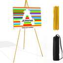 JEAWIWI 1PCS Golden Easel Stand for Wedding Sign Stand, 66 Inch Adjustable Metal Easels for Display, Portable Folding Easel for Wedding, Display Show, Arts, Poster with Portable Bags