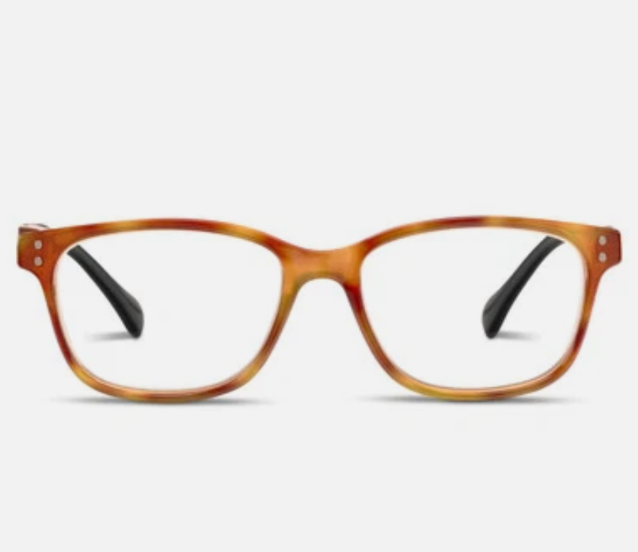 Women's Nature Walk-Amber Tortoise/Black +3.00 Soft Square Reading Glasses, 3