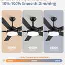 ZMISHIBO 52 Inch Ceiling Fans with Lights, Smart Remote/APP Control, Modern Ceiling Fan with 6 Speeds & 3CCT, Dimmable 30W LED, Quiet DC Motor, Noiseless for Living Room, Bedroom, Kitchen, Black
