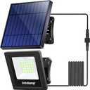 intelamp Solar Lights Outdoor, 4400mAh Solar Powered Flood Lights, Security Floodlight Dusk to Dawn Auto On/Off IP65 Waterproof for Wall Porch, Balcony, Yard, Garage Barn, Garden, Lawn (1 Pack)