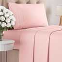 Twin Size 3 Piece Sheet Set - Comfy Breathable & Cooling Bed Sheets Set - Hotel Luxury Bedding for Women, Men, Kids, Teens, Boys & Girls - Deep Pockets, Ultra-Soft, Wrinkle Free - Oeko-Tex - Baby Pink