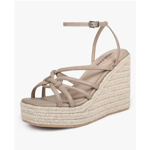 Women's Espadrille Wedge Sandal Casual Summer Square Toe Strappy Platform Sandal for Women,8