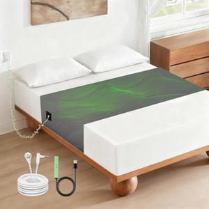 Grounding Sheets for All Mattress Sizes,Grounding Mat for Bed 10% Silver Fiber+90% Cotton Grounding Sheets Sleeping Earth Grounded Mat,Grounding Fitted Sheet Healthy Sleep 106"x23.6" Gray