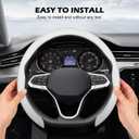 Frani Nappa Leather Steering Wheel Cover,Universal Fit 15 Inch-Premium Non-Slip Breathable Comfort Grip for Cars Trucks SUVs,Anti-Slip Durable Interior Upgrade White