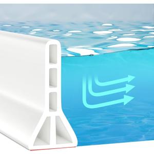 (Upgraded) 3 High Shower Threshold Water Dam 67 Inch Collapsible Shower Barrier Water Barrier Shower Water Stopper Shower Water Guard Dry and Wet Separation for Bathroom Kitchen and More (5.6ft)