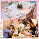 Potchen 50 Pcs Happy Birthday Wildflower Party Supplies Include 25 Oval Wildflower Paper Plates and 25 Colorful Floral Paper Napkins Birthday Tableware Decorative for Spring Summer Home Table Supplies
