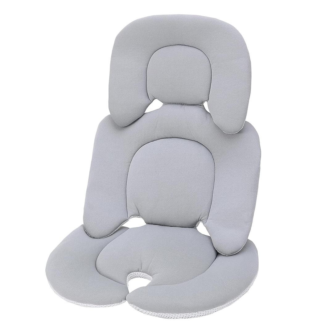 Infant Car Seat Insert,Baby Stroller Cushion for Newborn,Safety Seats and Baskets Insert-Reversible Universal Breathable and Soft Newborn Stroller Mat(Gray)