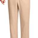 ISEEGZ 30" Men's Linen Pants Casual Dress Pants Drawstring Lightweight Business Trousers with 4 Pockets Beach Summer Khaki, XL