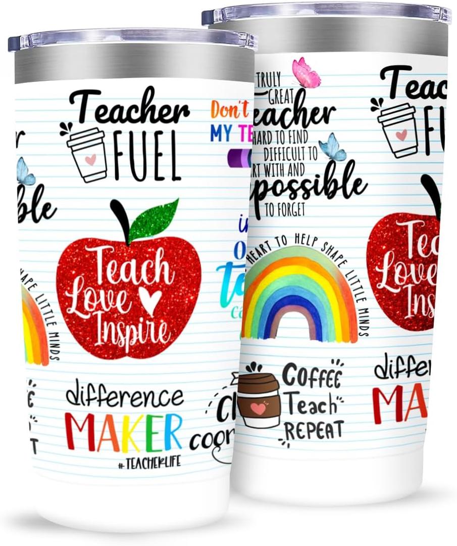 MFGNEH Teacher Gifts,Teacher Appreciation Gifts,Teachers Christmas Birthday Gift from Students,Back to School Gift for Women,20oz Stainless Steel Tumbler Cup, 1 PC