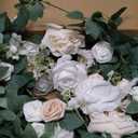 Ling's moment 2PCS Artificial Floral Swags Arch Flowers Wedding Centerpieces Flower Rose Garland Mantel Greenery Arrangements for Sweetheart Welcome Signs Decor Wall Window Home Decor White & Sage