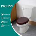 Toilet Seat, Solid Wood, Pine Wood, Matte Finish, Vintage Red Mahogany, PIKLiDS (Elongated)