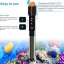 PULACO 200Watt Aquarium Heater for 25-50 Gallon Fish Tank, Adjustable Submersible Heater Thermostat with Thermometer Strip and Suction Cup