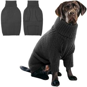 IECOii XXXL Dog Sweater,Warm Dog Sweaters for Extra Large Dogs Girl Boy,Stretchy & Cozy,Turtleneck Knitted Pullover for Pet Wear On Holiday,Easy On Doggy Sweatshirt for Labrador (Grey,XXXL)