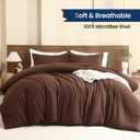 Paxrac Earthy Brown Comforter King Size, Neutral 3 Pieces Comforter Set, Lightweight Solid Bedding Set, All Seasons Soft Fluffy King Comforter Set (104x90In Comforter & 2 Pillowcases)