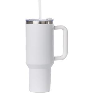 Cayman 30oz Stainless Steel Tumbler with Handle, Lid & Straw  Double Wall Vacuum Insulated Travel Mug (30 oz., White)
