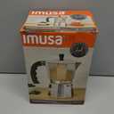 IMUSA 12-Cup Stovetop Espresso Maker, Cast Aluminum Coffee Maker, Cuban Coffee Brewer, Moka Pot Style, Portable Coffee Maker for Home, Camping, or Travel (Silver)
