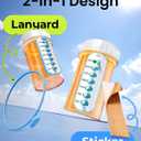 Odaro 2 Pack Pill Reminder, Lanyad or Sticker Pill Tracker, Work with Most Bottles, Reusable Medication Tracker Replacement of Vitamin Weekly (7 Day) Medicine Organizer