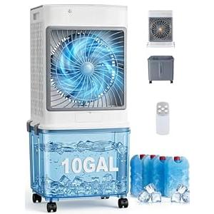 Evaporative Air Cooler, Portable Air Conditioners With 10 Gallon Water Tank