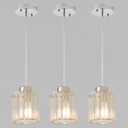 Silver 3-Pack Pendant Lighting for Kitchen Island, Hanging Light Fixture for Ceiling, Farmhouse Dining Room Lights for Bedroom, Hallway, Kitchen Island Lighting, E26 Base, Bulbs Not Included (1 Light Black Strip Glass 3 Packs)