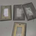 4-Pack Antique Brass Outlet Covers Wall Plate, Metal Decorator Wall Plates for Receptacles, Dimmer Switches, GFCI Outlets, Decorative Pearl Design, 3.15''*4.88'', Midsize