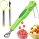 JAYVAR Watermelon Cutter Slicer with Melon Baller Scoop Set, Fruit Scooper Knife for Dig Pulp Separator, Watermelon Knife Fruit Cutters Shapes, Fruit Carving Tools Fruit Slice
